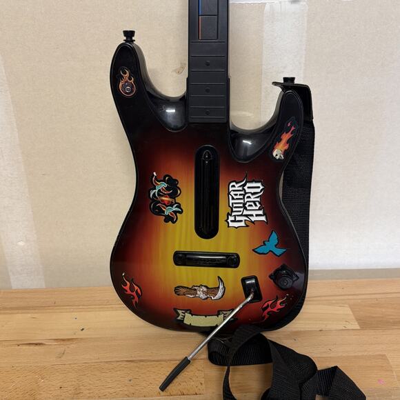 PS2 PlayStation 2 Guitar Hero RED OCTANE Sunburst Wireless Controller NO DONGLE! - Picture 2 of 7